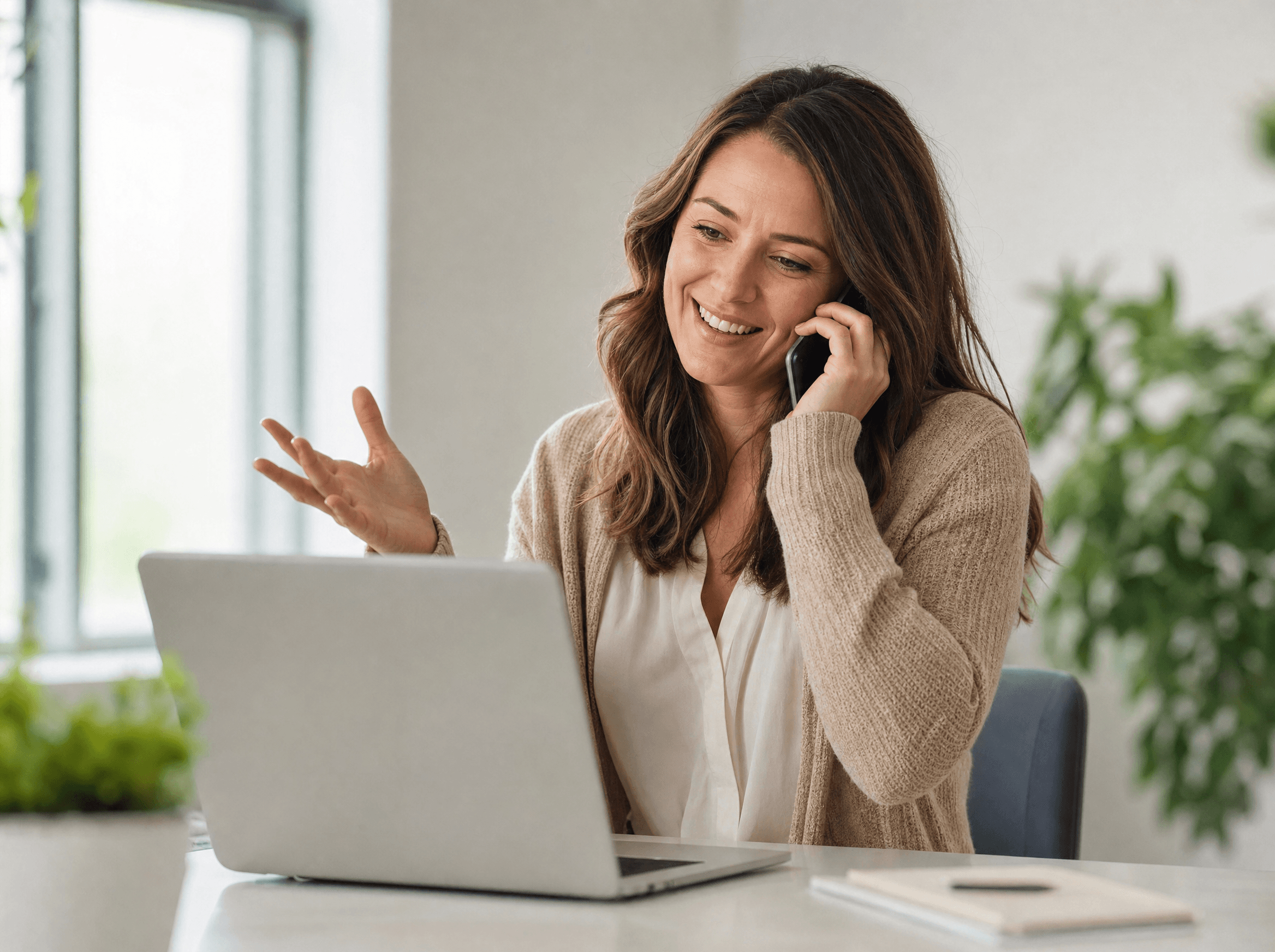 Business owner getting guided support while building their website